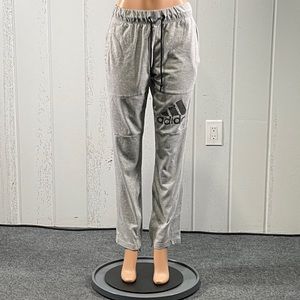 Adidas Women’s Grey Essentials Performance Logo Pants Sz L